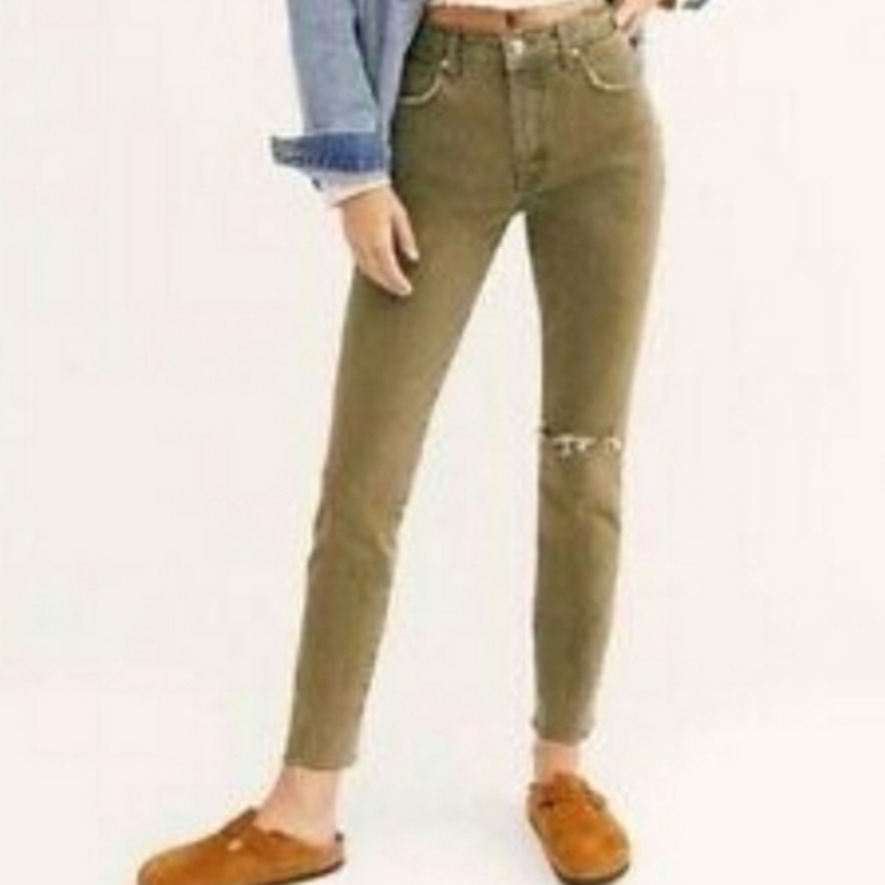 Free People Stella Skinny Jeans- green - Picture 1 of 8